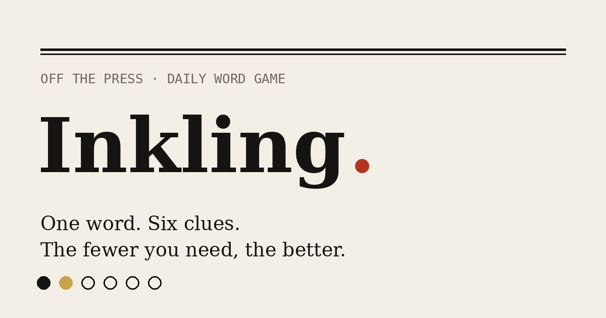 Inkling — a daily word deduction game from Off The Press