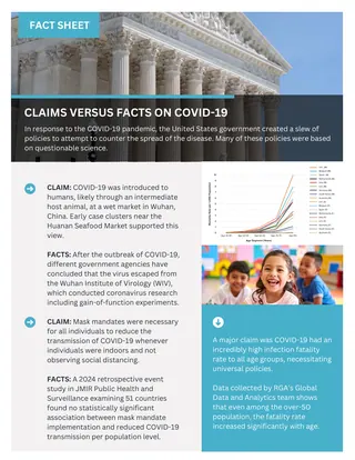 First page of CLAIMS VERSUS FACTS ON COVID-19